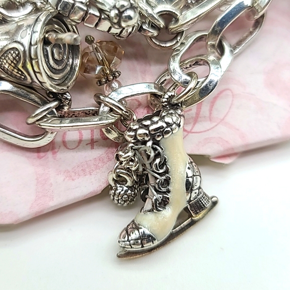 $108 NEW W TIN! Brighton "WINTER WONDERLAND" Holiday Charm Bracelet! ❄️❄️ Rare! - Picture 7 of 12